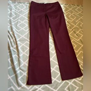 Bergdorf Goodman Katayone Adeli Womens Chino Pants Burgundy Low Rise six 12